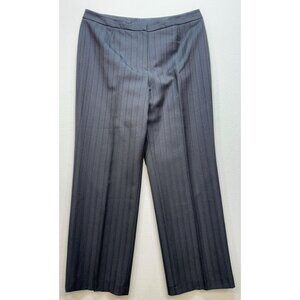 Jones Wear Suit Women's Dress Pants Flat Front Size 16 Navy Blue Stretch Striped